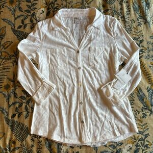 Liz Claiborne White Eyelet Size Medium Shirt